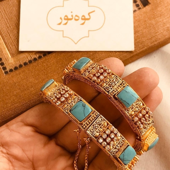 Sqaure Bezel Bangles - Picture 3 of 5